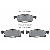 Тормозные колодки дисковые, комплект TEXTAR 0VX D8 1437027266 2519209