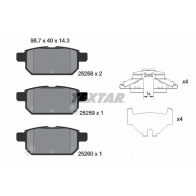 Тормозные колодки дисковые, комплект TEXTAR Suzuki SX4 (JY) 2 Кроссовер 1.4 Hybrid (Mild Hybrid) (AKK 414) 129 л.с. 2019 – наст. время 25258 143 1 5 2525801 25258