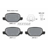 Тормозные колодки дисковые, комплект TEXTAR 512268 2565101 25412 25411