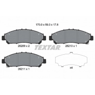 Тормозные колодки дисковые, комплект TEXTAR 2620901 M168 2 1437027269