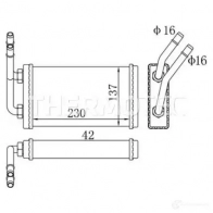 Радиатор печки, теплообменник THERMOTEC d6g010tt SWTI3 EN 5901655042702 3388891