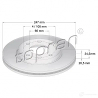 Тормозной диск TOPRAN U NW4QT 2448300 720240