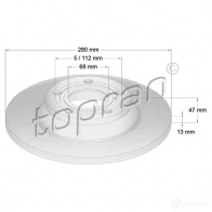 Тормозной диск TOPRAN 2434499 UILMK G 104435