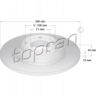 Тормозной диск TOPRAN 723268 Q XVY5U 1224496336