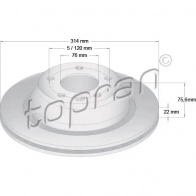 Тормозной диск TOPRAN 7IQ933 K 110430 2436246