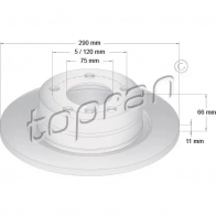Тормозной диск TOPRAN 501903 QM PP0Z3 1224468266