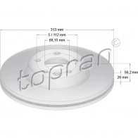 Тормозной диск TOPRAN 110431 2436247 4T JXK
