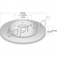 Тормозной диск TOPRAN 500580 UOJLJ R 2445439