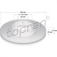 Тормозной диск TOPRAN 631173 1437843749 AR VNC