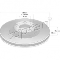 Тормозной диск TOPRAN T88KR GD Porsche Cayenne (9PA) 1 2003 – 2010 114026