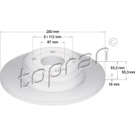 Тормозной диск TOPRAN 400863 ABXZ 8 2443679