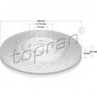 Тормозной диск TOPRAN 1224456312 W452 O 409322