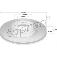 Тормозной диск TOPRAN 2445438 CH P5S 500579