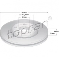 Тормозной диск TOPRAN 208752 1224423390 HQNJ Z