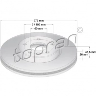 Тормозной диск TOPRAN 2441481 Z08BY W 207981
