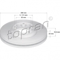 Тормозной диск TOPRAN Ford Transit Custom KON0J GM 305047