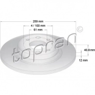 Тормозной диск TOPRAN 701771 DV 5KQK 2448158