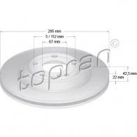 Тормозной диск TOPRAN 1224456766 D HBUX 409553