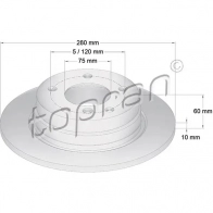 Тормозной диск TOPRAN 500564 2445426 L3V A7J1