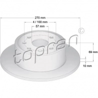 Тормозной диск TOPRAN XWCQM X5 200950 Opel Vectra (B) 2 Седан 1.6 i 16V (F19) 100 л.с. 1995 – 2002