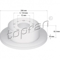 Тормозной диск TOPRAN 90CXE CM 721183 2448756