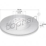 Тормозной диск TOPRAN OAAN 673 114839 Volkswagen Passat CC (357) 1 Купе 3.6 FSI 4motion 280 л.с. 2008 – 2012