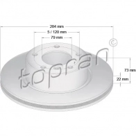 Тормозной диск TOPRAN 2446230 LQSWF I 501710