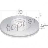 Тормозной диск TOPRAN 5 7J3C7 116286 2439423