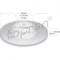 Тормозной диск TOPRAN 1224474880 MA H8KLI 503019