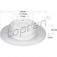 Тормозной диск TOPRAN 0E U81 2445912 501223