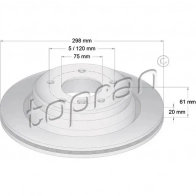 Тормозной диск TOPRAN 500575 OX 2A1LL 2445435