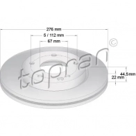 Тормозной диск TOPRAN 2443997 C IJ2SW 401401