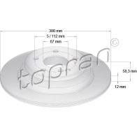 Тормозной диск TOPRAN HOMW Q 407769 2444415