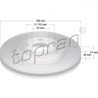 Тормозной диск TOPRAN 4QW BH 408930 1224455332