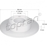 Тормозной диск TOPRAN 208551 G6Q NN 1224422634