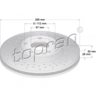 Тормозной диск TOPRAN 408555 2444863 E8U UW