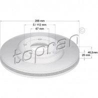 Тормозной диск TOPRAN 0F4Z Q 400854 2443671
