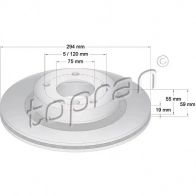 Тормозной диск TOPRAN 2445433 F1 TE3 500573