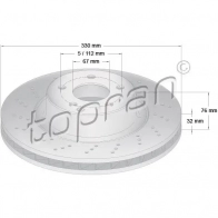 Тормозной диск TOPRAN 401385 2443986 F2MS R8
