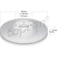 Тормозной диск TOPRAN 2443058 V BBJG 304437