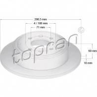 Тормозной диск TOPRAN 722452 2449444 FEQL 5