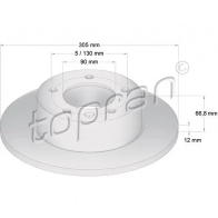 Тормозной диск TOPRAN 2440902 35XU YSR 207071