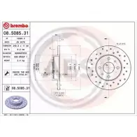 Тормозной диск A.B.S. UA8WN 1219625287 08.5085.31 US U8QY