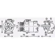 Компрессор кондиционера AVA QUALITY COOLING Ford Transit 8 (V363) Фургон 2.2 TDCi 155 л.с. 2013 – 2024 FDK635 FI2TT GJ M3IX7T