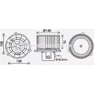 Моторчик вентилятора печки AVA QUALITY COOLING 1221495205 SZM YN HY8462 4045385221158