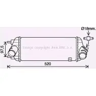 Интеркулер AVA QUALITY COOLING 4045385217519 Kia Sportage 3 (SL) Кроссовер 1.7 CRDi 116 л.с. 2010 – 2024 FXQ6 XD KA4281