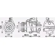 Компрессор кондиционера AVA QUALITY COOLING 4045385219551 9 EC1UG 1221498819 KAK285