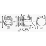 Компрессор кондиционера AVA QUALITY COOLING QS78 O1 MCAK019 Smart 4045385219643