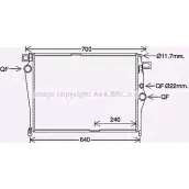 Радиатор охлаждения двигателя AVA QUALITY COOLING HTT IJ MS2703 Mercedes C-Class (S205) 4 Универсал 1.6 C 180 BlueTEC / d (2036) 116 л.с. 2014 – 2024 4045385221257