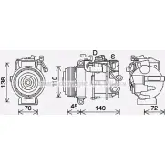 Компрессор кондиционера AVA QUALITY COOLING 1221503489 4045385221295 S TU5BQ MSK705